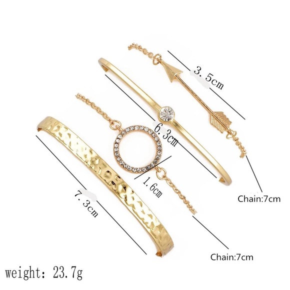 ✨Boho Gold Plated & Crystal Stacking Bracelets✨ - Picture 3 of 6